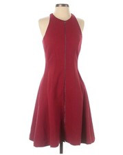 BCBG MAXAZRIA Red Flared Knee Length Dress W/back Zipper Size Medium Vintage