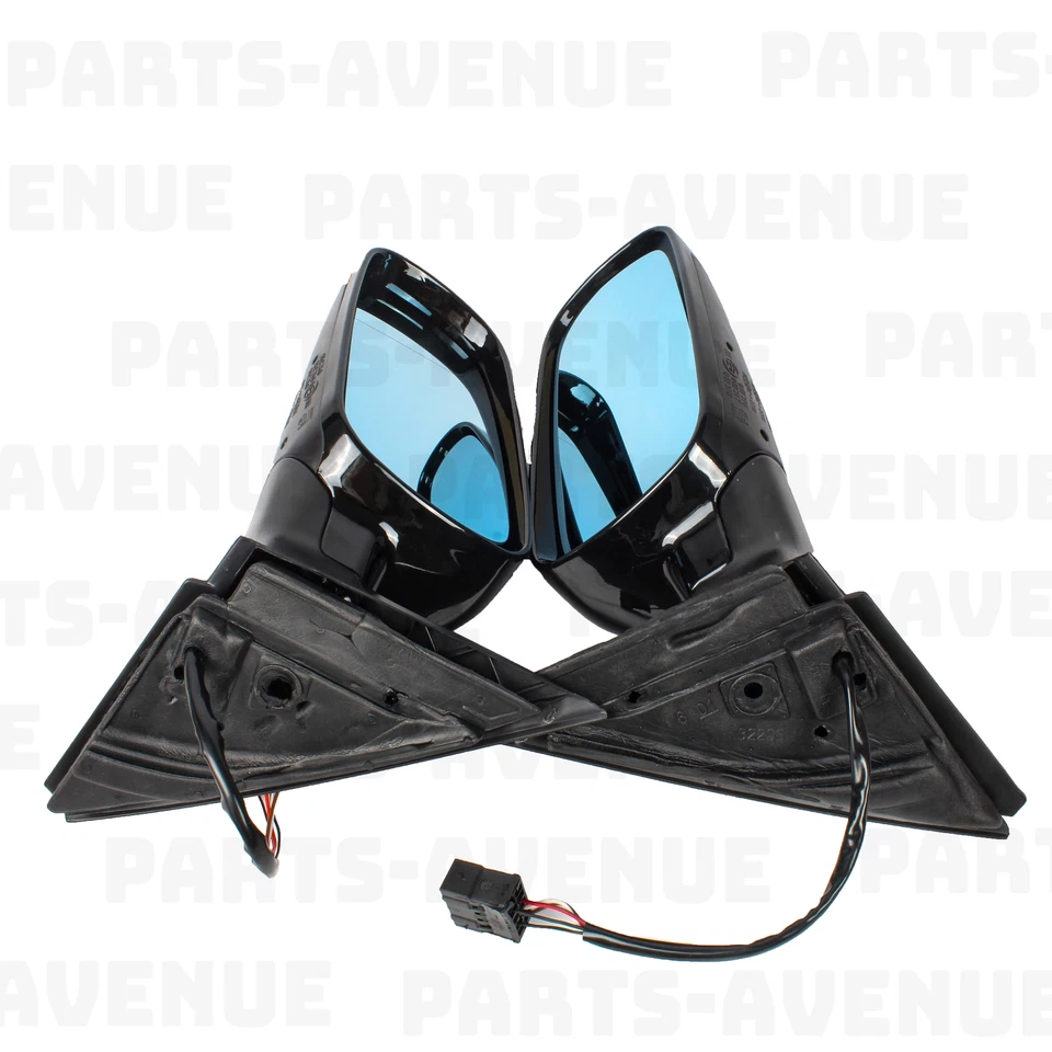 Conjunto de espejo retrovisor de cristal azul izquierdo y derecho para Audi A/RS4 99-02 A6/C5 98-05 Foto 3 de 4