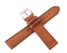 18mm 20mm 22mm Quick Release Pueblo Italian Leather Watch Band Strap - Tan Brown