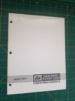 Gearhart - Owen Wireline Services Zone 4 Price Schedule 1977