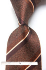 New Classic Striped Brown JACQUARD WOVEN 100% Silk Men's Necktie Tie
