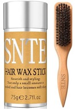 Slick Back Hair Brush, Hair Wax Stick Set - Boar Bristle Brush for Fine to