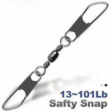 25 50Pcs Double Fishing Snap Swivels Stainless Steel Safety Snaps Fishing Swivel
