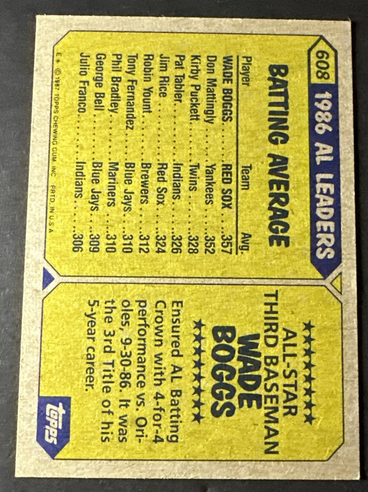 Topps Holiday Wade Boggs 2025. Sello de aluminio original Topps 1987 Buyback SP Red Sox Foto 2 de 2
