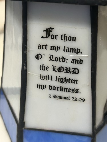 Blau & weiß Buntglas beleuchteter Leuchtturm 10 Zoll elektrische Lampe funktioniert - Bild 11 von 12