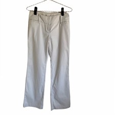 Express Stretch Y2K Vintage Straight Leg Pants Cream Sz 3/4R