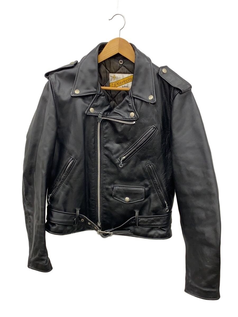 Schott Leather Jacket Blouson/38/Leather/Blk/Plain 3412