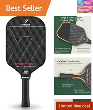 Pickleball Paddle with T700 Raw Carbon Fiber Surface 16mm STR-Core Power Po...
