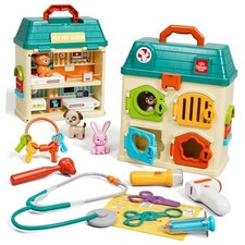 Veterinarian Playset for Kids, Pet Vet Toys Doctor Kit for Toddlers 3-5,