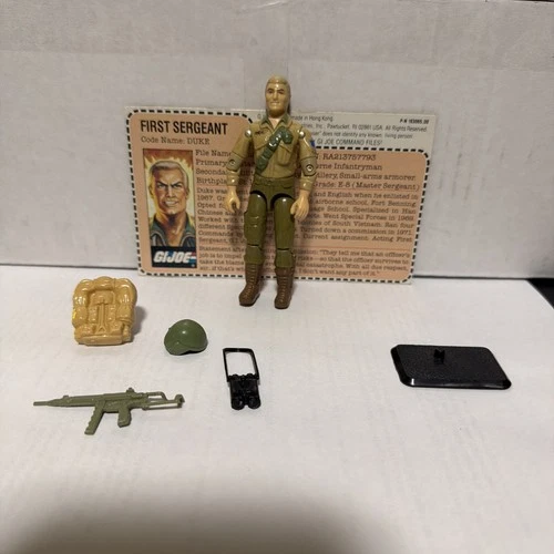 GI Joe Duke Vintage Figure Mail-In Complete w/File Card & Sticker C9 v1 1983