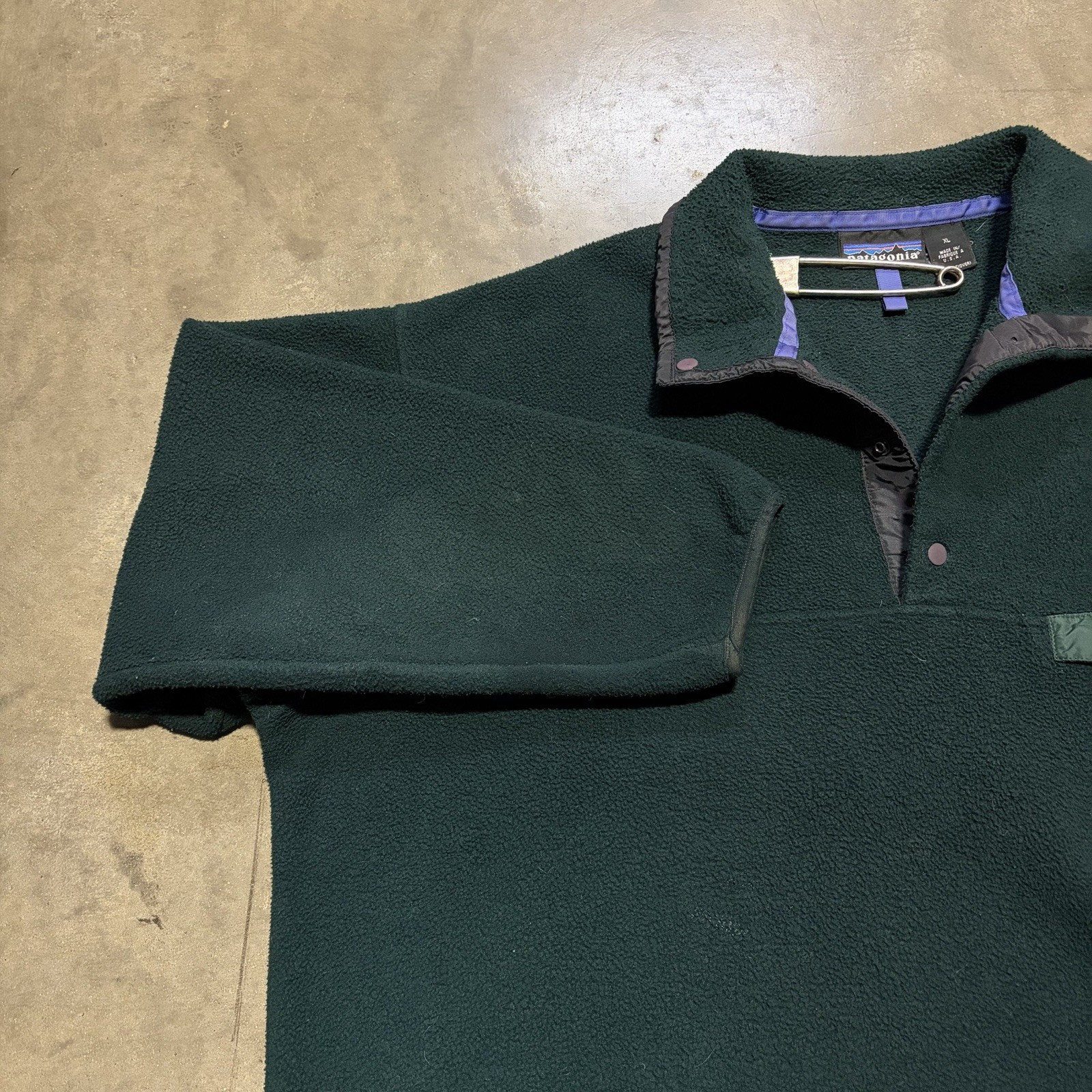 Vintage 90s Patagonia Synchilla Men XL Hunter Green Snap T Fleece Jacket USA thumbnail 6