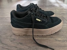 PUMA Karmen II Black Suede Platform Sneakers - Gold Logo - Women  s US 9 Shoes