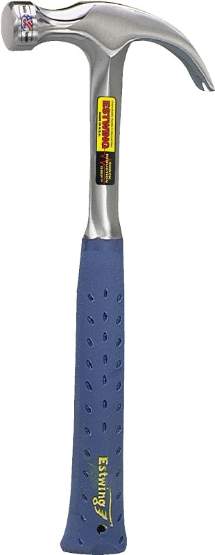 Estwing E3-12C 12 Oz Curve Claw Hammer With Blue Vinyl Shock Reduction Grip