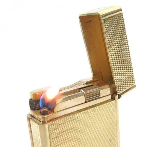 Dupont Line 1 Short Square Roller Gas Lighter Lighter Gold France - Bild 7 von 9