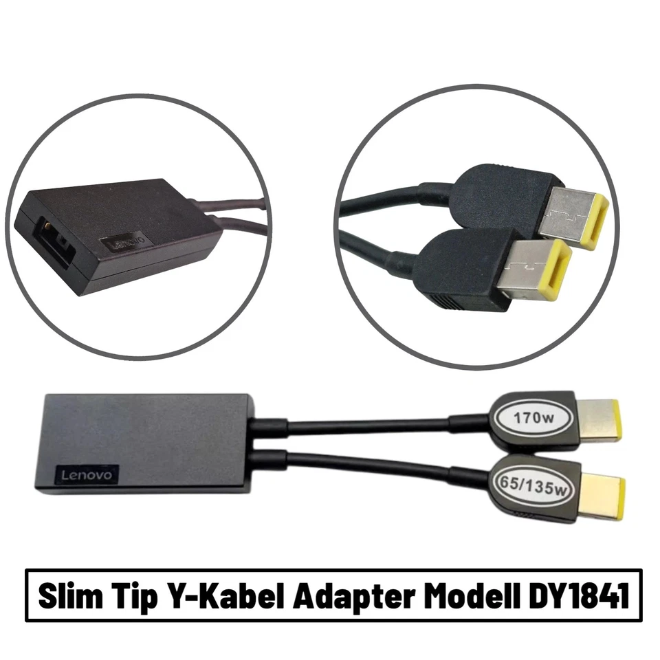 Original Lenovo Slim Tip Y-Kabel Adapter DY1841 – für 230W Netzteil & 40AN Docki