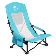 Oileus Folding Portable Beach Chair, Lightweight High Back Low Seat for Tent ...