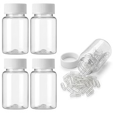 4 pcs Clear Pill Bottle, 80ml Empty Medicine Organizer Container with