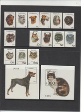 Tanzania 1992  Cats Set 1993 Dogs Set  MNH   good condition