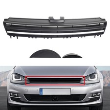 Vordere Oberer Kühlergrill mit silberner Zierleiste für VW Golf Sportwagen 15-17