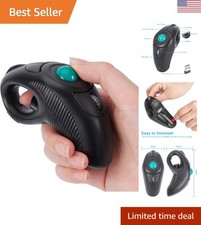 Wireless Ergonomic Handheld Trackball Mouse with Laser Pointer - Ideal for All