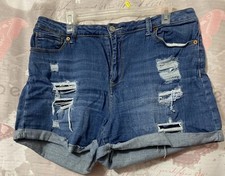Womens WAX JEAN Medium Wash Distressed Denim ...