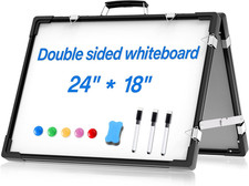 Pizarra blanca magnetica doble cara portatil escritorio pared escuela oficina