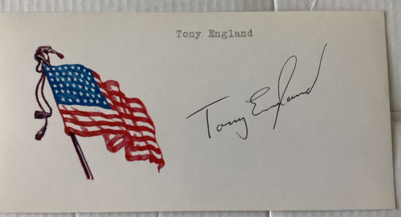 TONY ENGLAND NASA Astronaut Autographed Signed Card APOLLO SKYLAB SPACE SHUTTLE