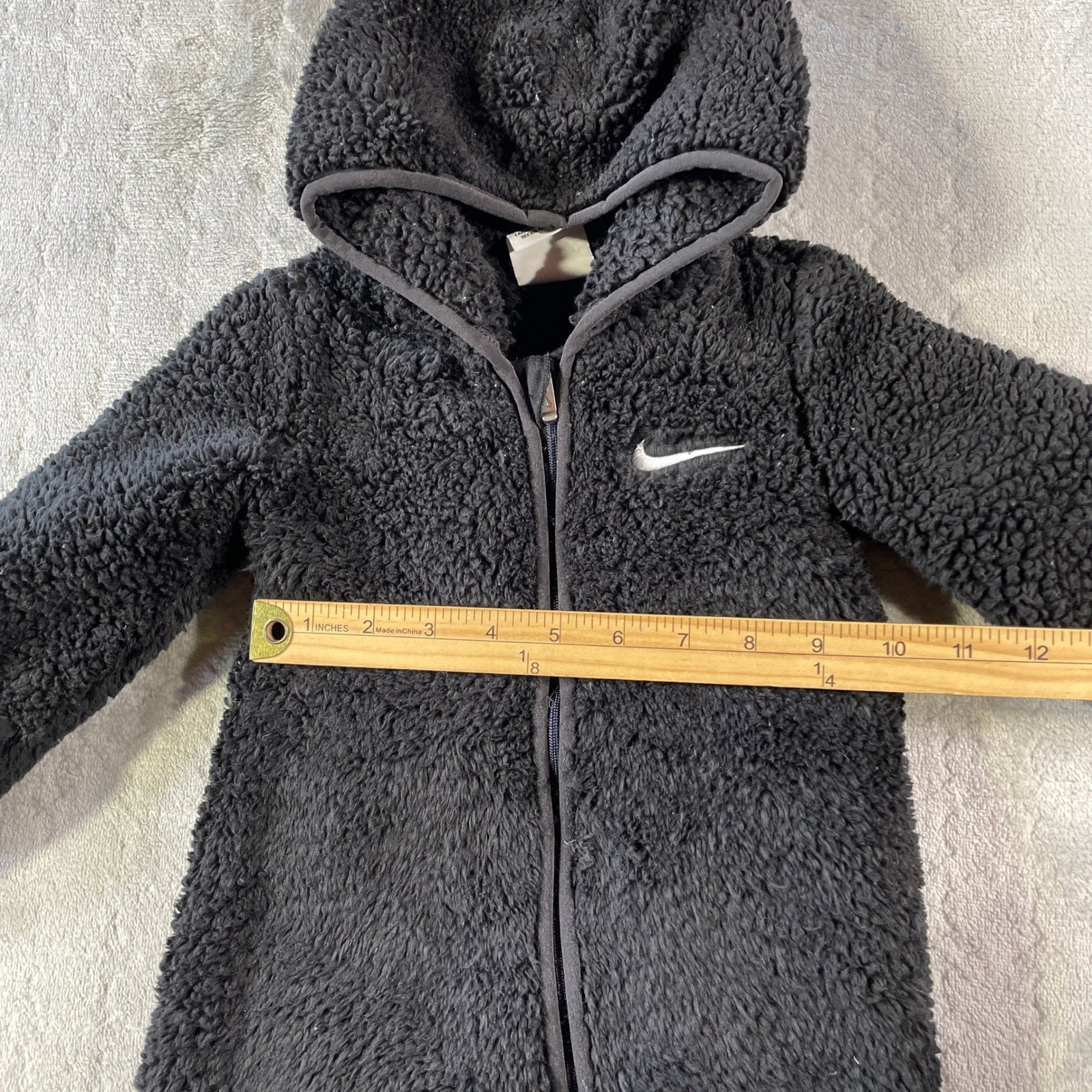 SACAI X NIKE Nike Tuta Pagliaccetto Bambino 6M Nero Sherpa Pile Cappuccio Completo Invernale