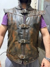 Men's Leather Medieval Vest Renaissance LARP Viking Warrior Costume Armor