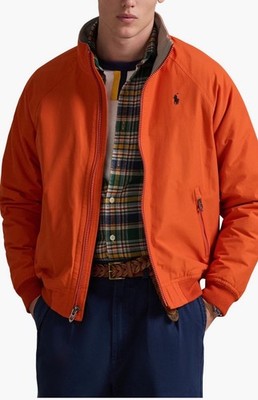 Polo Ralph Lauren Men's Raglan Sleeve Jacket College Orange Fleece