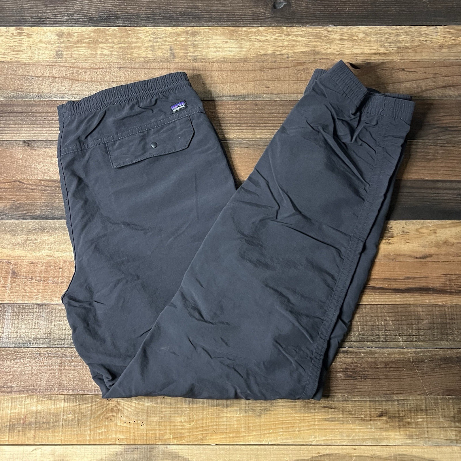 Patagonia Baggies Pants Mens Size Small Black Hiking Outdoors Nylon
