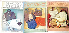 Set of 3 vint 1970's MACRAME  Pattern Bks PURSES