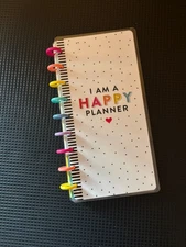 2 RARE Happy Planner 50 Half Sheets White Bckgrd Polka Dots Notebook Heart Disks