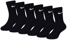 Nike Little Kids' Basic Crew Socks - 6 Pack, Black, Size M 5-7 , 9328295440 