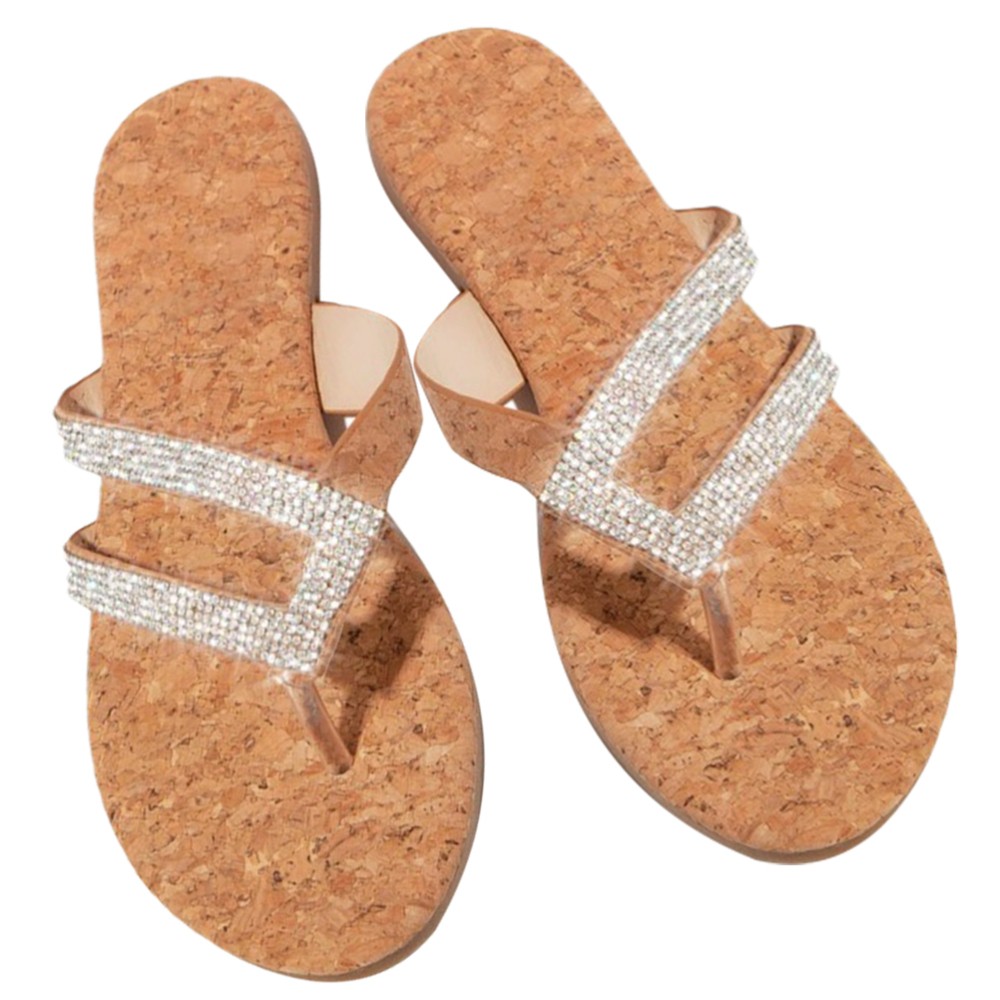 SAOLA Ciabatte donna suola morbida Miss sandali piatti strass comode