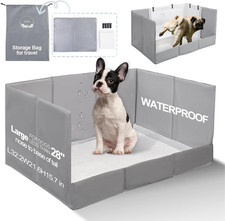 Dog Litter Box, Pee Pad Holder Foldable, Indoor Dog Potty Tray for Puppy  Mediu