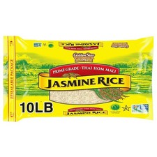 Golden Star Thai Hom Mali White Jasmine Rice - Prime Grade White Rice - 10 lb