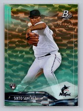 Sixto Sanchez 2021 Bowman Platinum Aqua Ice Foilboard Rookie Card RC #92 /250. rookie card picture