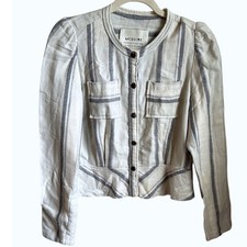 Anthropologie McGuire Striped Jacket - Cream  Gray Medium  200 