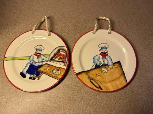 2 Pizza Chef Wall Mounted Plate 6.25 Inch（44）