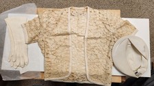 Vintage Women's Wedding Outfit - Top, Gloves, Hat