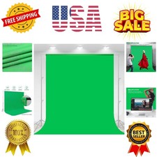 10 X 7 FT Green Screen Backdrop for Photography, Chromakey Virtual GreenScree...