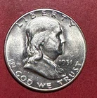 1951D US Franklin SILVER Half Dollar! "San Francisco Mint"! Choice AU Details!