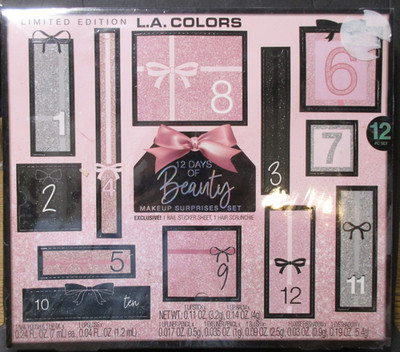 Limited Edition LA COLORS 12pc Makeup Gift Set 12 Days Of Beauty Surprises New!