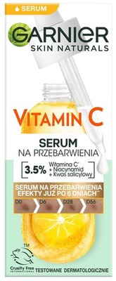Garnier Brightening Serum gegen dunkle Flecken, Gesichtsserum Vitamin C 30ml
