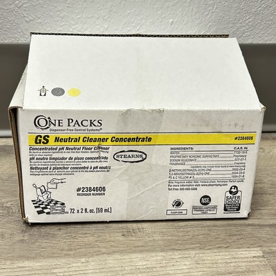 Pack of 72 Stearns ONE PACKS GS Neutral Cleaner Concentrate - 2 fl oz