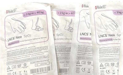 Masimo Pulse Ox Sensor.  Selling 4 for $42. Shipping and packaging $6.99
