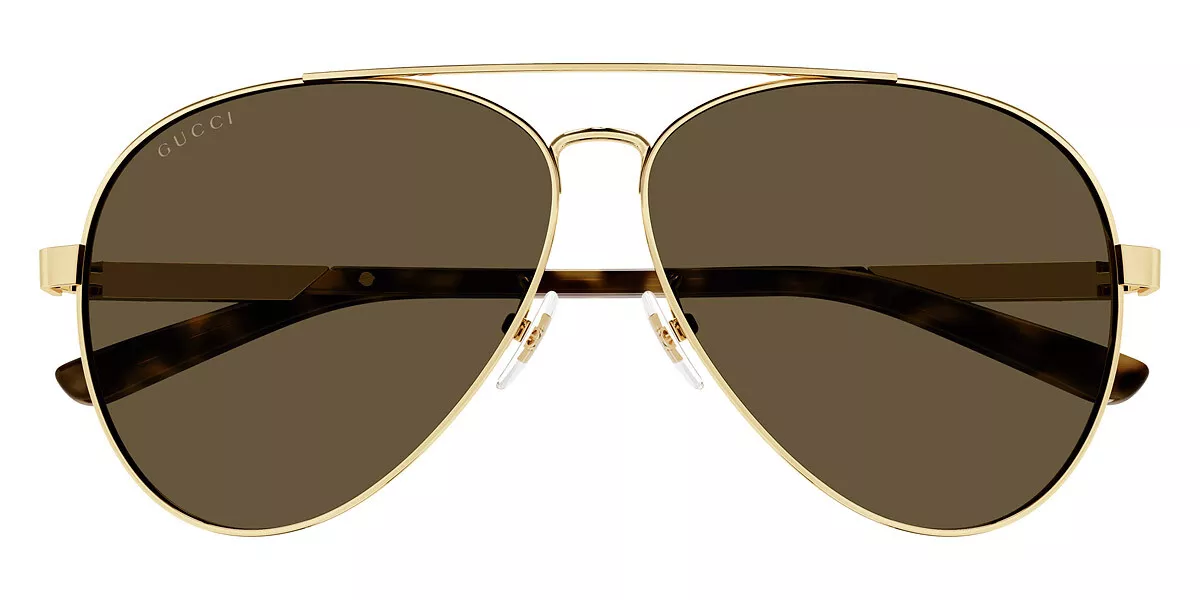 Gucci GG1288SA Sunglasses Men Gold/Havana Brown Aviator 61 New 100 