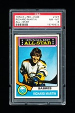 1974 OPC HOCKEY 127 RICHARD MARTIN PSA 8 NEAR MINT-MINT
