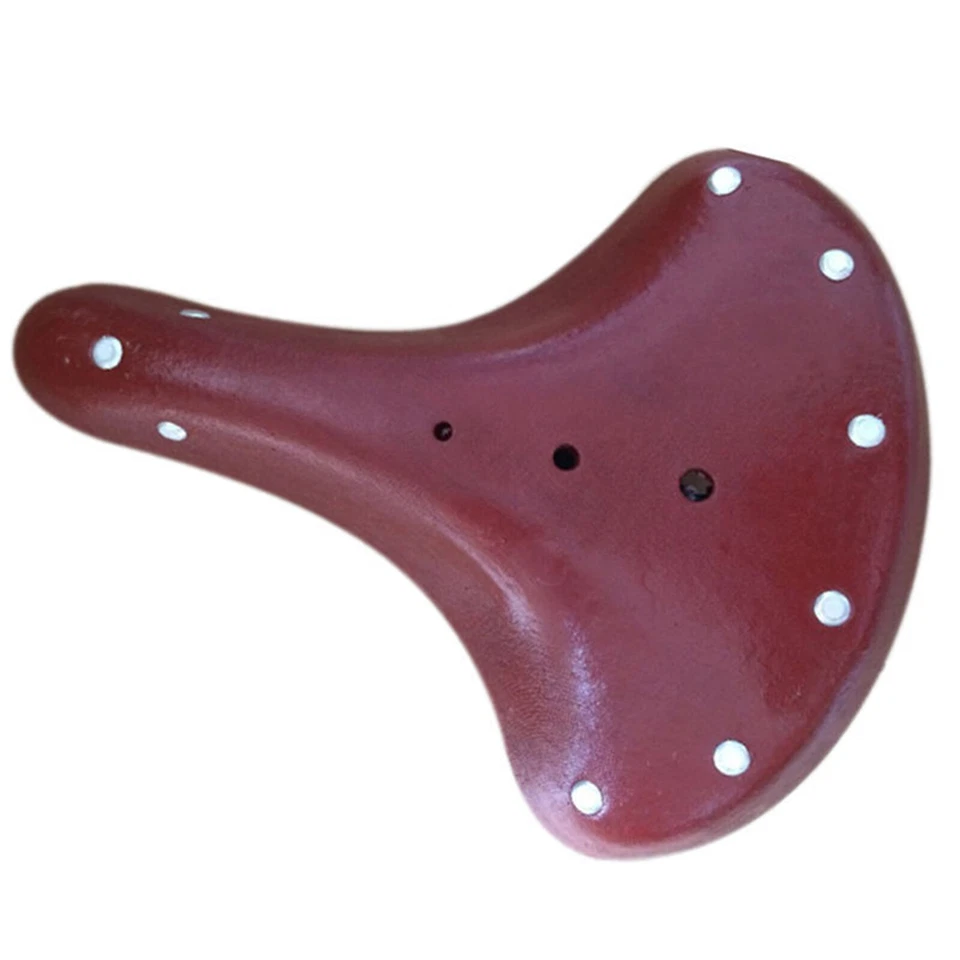 Sillín de bicicleta retro vintage cuero marrón asiento de resorte actualización clásica Foto 4 de 4